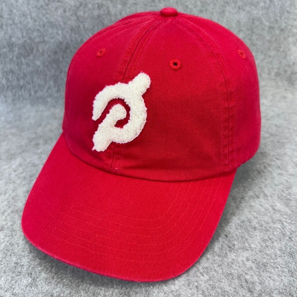 Chenille P Logo Mens Red Peloton Hat Baseball Cap Adjustable OS